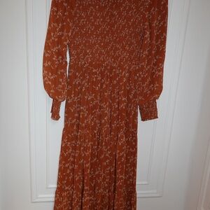 Bohme Smocked Tiered Maxi Dress XS